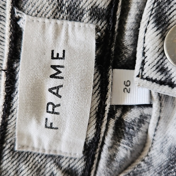 Frame Le Original Black Gray Acid Wash Cropped Jeans Size‎ 26 - Picture 12 of 16